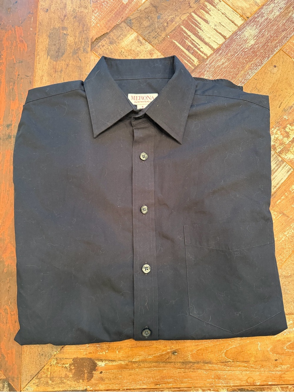 Merona Black Men's Long-Sleeve Button-Up Dress Shirt